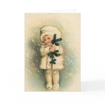Child in a Snowstorm Card by vintagegiftmall Child in a Snowstorm Card