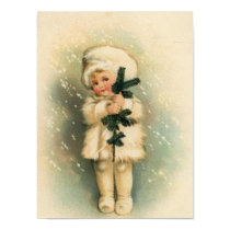 Child in a Snowstorm Card Print