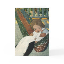 Child in Hammock with Doll; Jessie Willcox Smith Greeting Cards