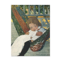 Child in Hammock with Doll; Jessie Willcox Smith Postcard