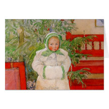 Child in Snowsuit by Christmas Tree Card