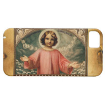 CHILD JESUS WITH ANGELS, Brown Parchment iPhone 5 Covers