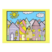 Child-like village design custom announcements