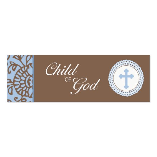 Child of God - Blue Favor Tag Business Card Templates (front side)
