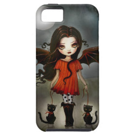 Child of Halloween Gothic Vampire with Cats iPhone 5 Cases