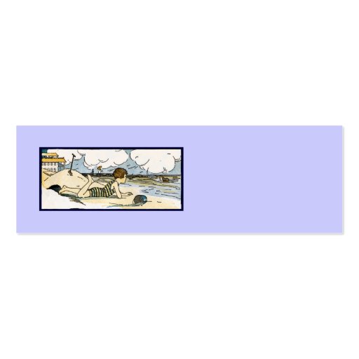 Child on Beach Vintage Art Business Cards (front side)