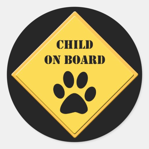 Child on board dog car sticker sheet