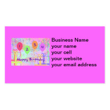 Child or Kid Birthday Four Years Happy Birthday! Business Card