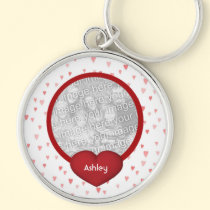 Child Photo Template Hearts Personalized Keychain