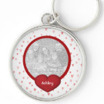 Child Photo Template Hearts Personalized Keychain