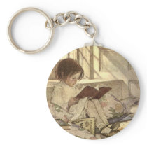 Child Reading a Book by Jessie Willcox Smith Keychain