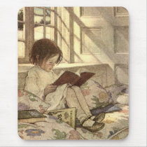 Child Reading a Book by Jessie Willcox Smith Mouse Pad