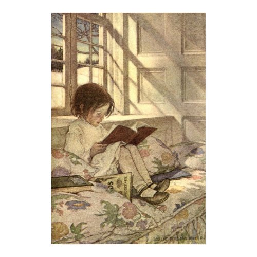 Child Reading Book print