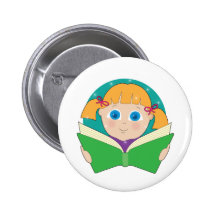 Child Reading Pinback Button