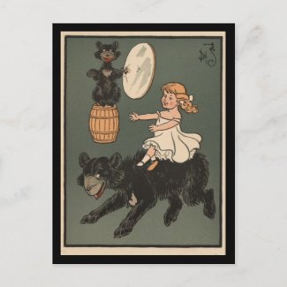 Child Riding A Bear postcard