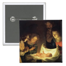 Child Shepherds Worship Jesus Buttons