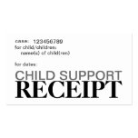Child Support Receipt Cards Business Card Template