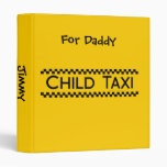 Child Taxi Funny Design for Driving Fathers/Moms Vinyl Binders