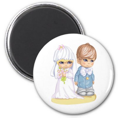 Child Wedding Dress Up Second Design Fridge Magnet