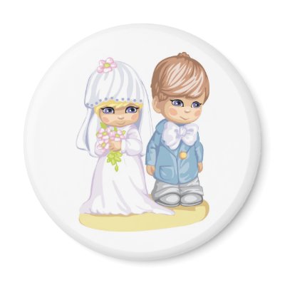 Child Wedding Dress Up Second Design Fridge Magnet