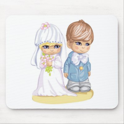 Child Wedding Dress Up Second Design Mouse Pads