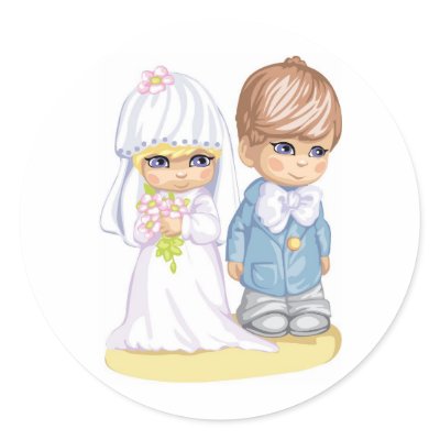 Child Wedding Dress Up Second Design Stickers