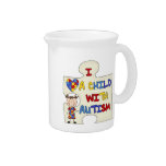 Child WIth Autism Brunette Girl 2 Drink Pitchers