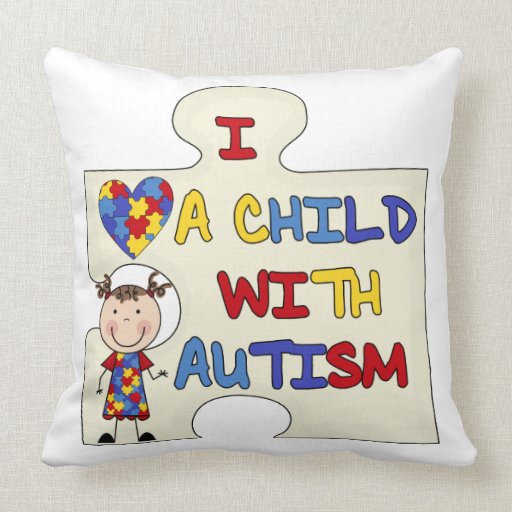 Child WIth Autism Brunette Girl 2 Pillow