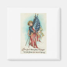 Child with Flag Magnet