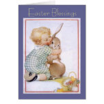 'Child With His Bunny' Easter Card