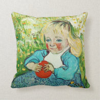 Child with Orange, 1890. Vincent van Gogh. Throw Pillows