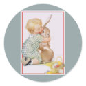 Child with Rabbit stickers