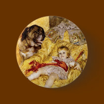 Child with Saint Bernard: Art by Anders Zorn, 1884 buttons
