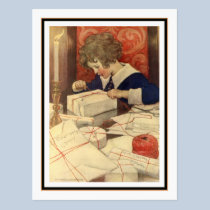 Child Wrapping Presents by Jessie Willcox Smith postcards