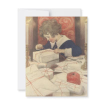 Child Wrapping Presents; Jessie Willcox Smith Personalized Invitations