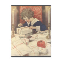 Child Wrapping Presents; Jessie Willcox Smith Postcard