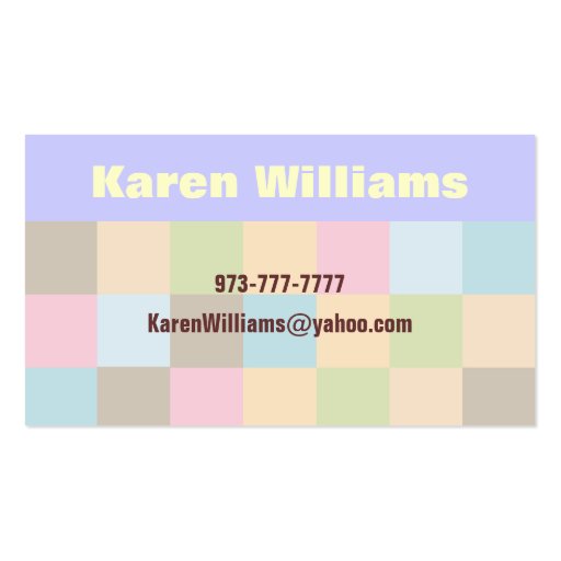 Childcare business cards (back side)