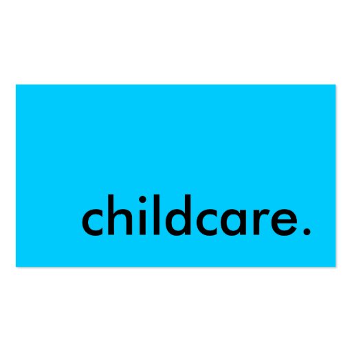 childcare. (color customizable) business cards (front side)