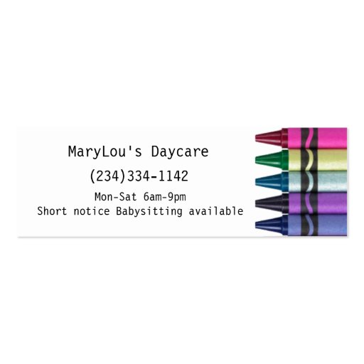 Childcare Daycare Business card (front side)