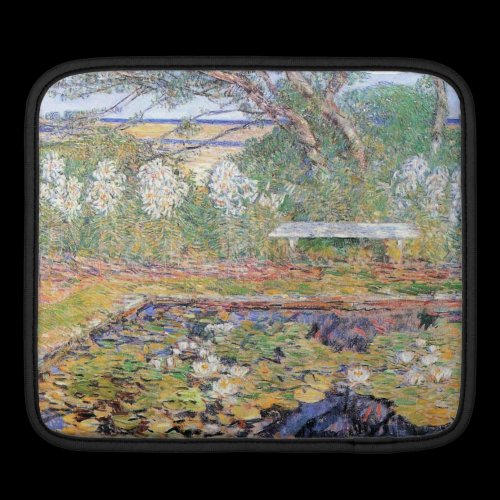 Childe Hassam - A garden on Long Island Sleeve For Ipads