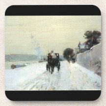 Childe Hassam - Along the Seine Winter Coasters