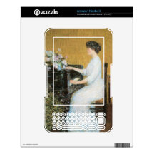 Childe Hassam - At the piano Skins For Kindle 3