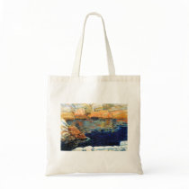Childe Hassam - Beryl look at the pond Canvas Bags