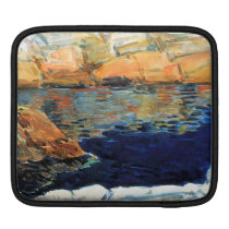 Childe Hassam - Beryl look at the pond Ipad Sleeves