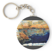 Childe Hassam - Beryl look at the pond Key Chains