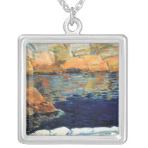 Childe Hassam - Beryl look at the pond Personalized Necklace