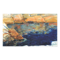 Childe Hassam - Beryl look at the pond Rectangle Sticker