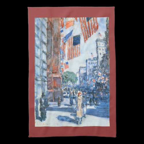 Childe Hassam - Flags Fifth Avenue Towels