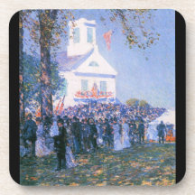 Childe Hassam - Harvest in a village in New Englan Coasters