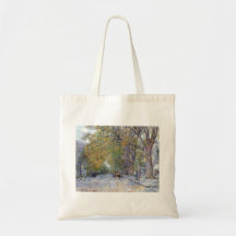 Childe Hassam - Main Street East Hampton Canvas Bags